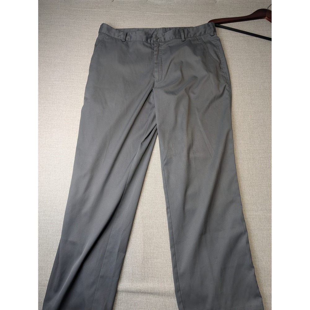 Nike Golf Pants Mens 35x30 Gray Dri-FIT Polyester Stretch Flat Front Trousers